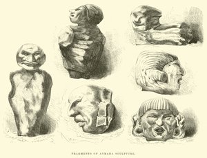 Frammenti di scultura Aymara da Edouard Riou